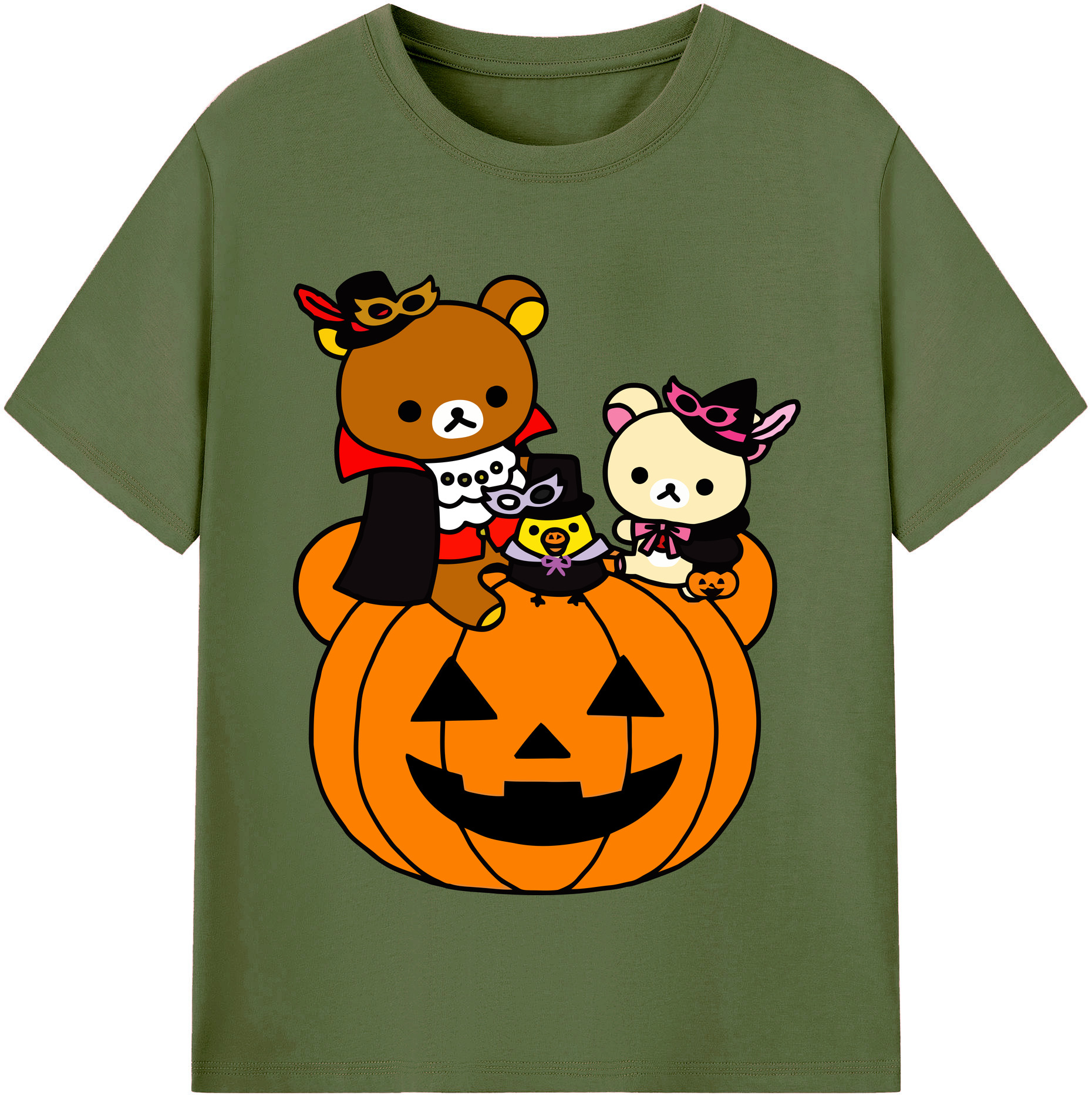 （画像用） リラックマ リラックマ キイロイトリ Rilakkuma Korilakkuma Kiiroitori 綿100％半袖Tシャツ（フロントプリント）